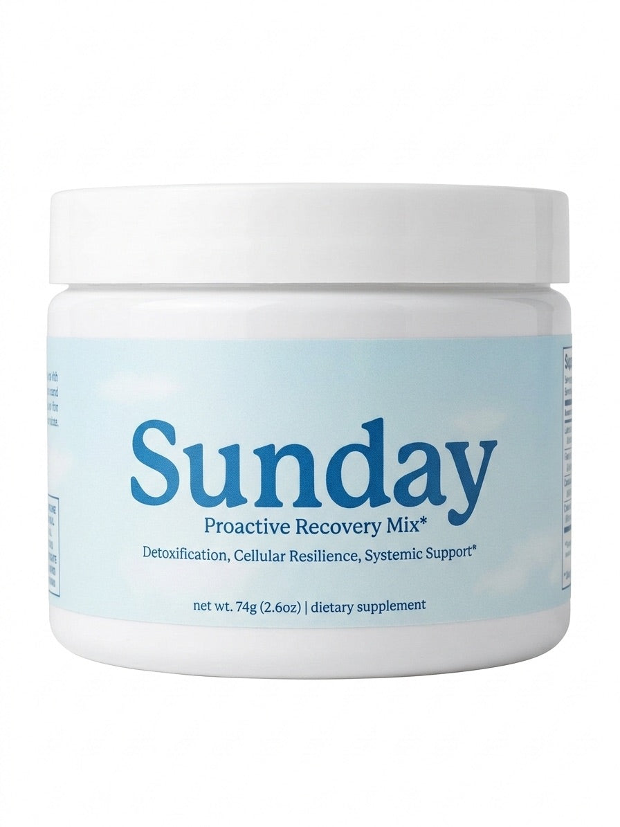 Sunday Proactive Recovery Mix — Hangover Support Supplement — DHM, NAC, B-Vitamins & Electrolytes — Lemon Lime Powder — 10 Servings